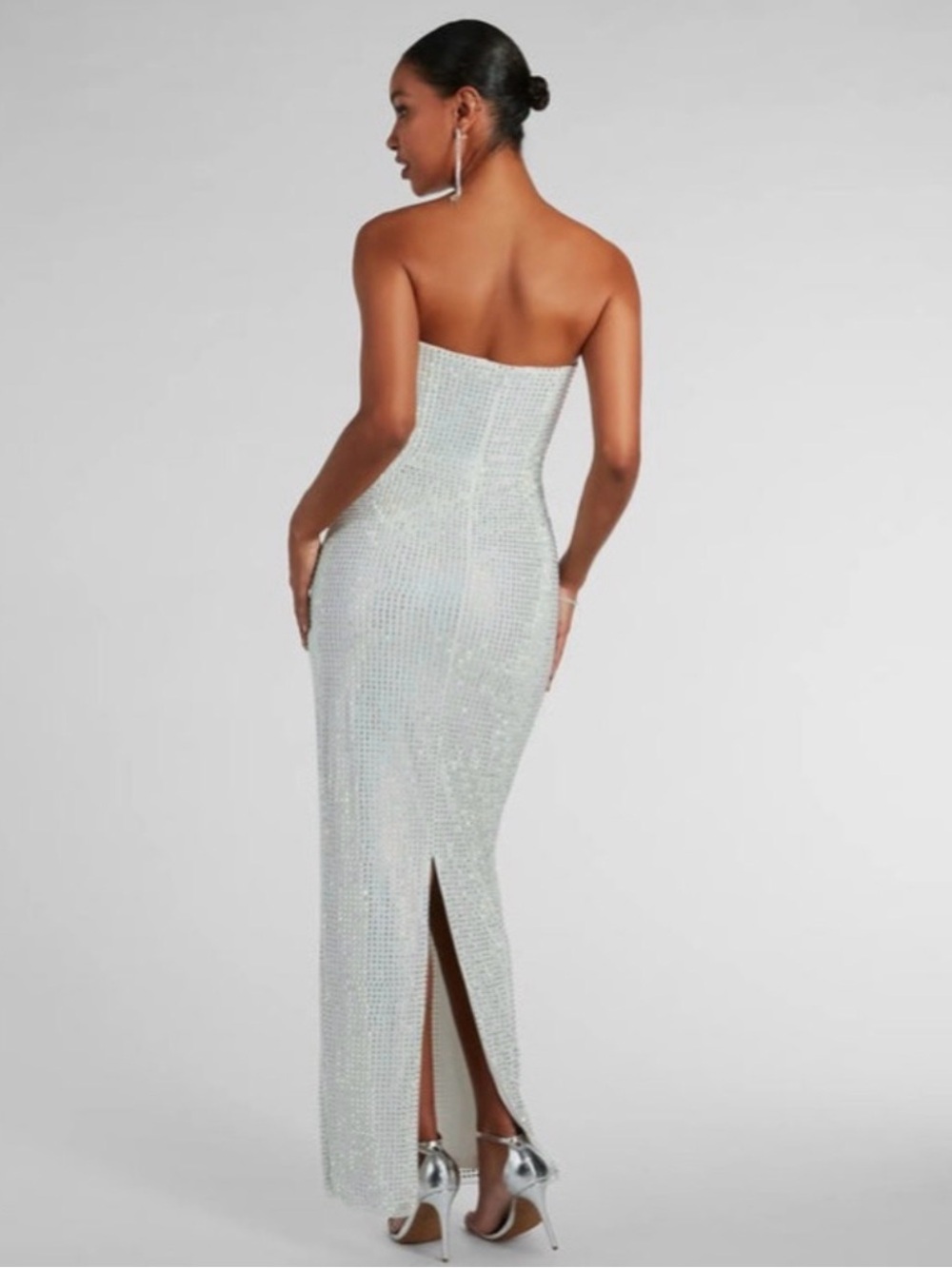 Windsor Strapless White Beaded Gown